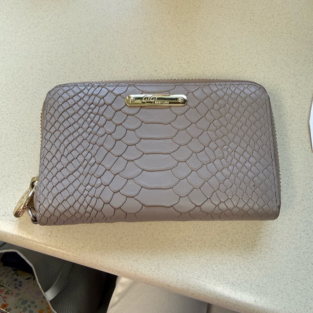 GiGi New York Embossed Tan Wallet